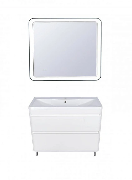 Комплект мебели Style Line Атлантика 90 напольный антискрейч белый матовый