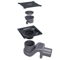 Душевой трап RGW Shower Drain 150*150 с дизайн-решеткой черный Душевой трап RGW Shower Drain 150*150 с дизайн-решеткой черный