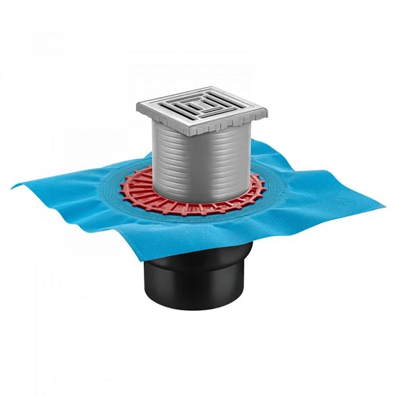 Душевой трап Berges Zentrum Uno 10*10 вертикальный выпуск матовый хром