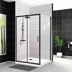 Душевой уголок BelBagno UNO-195-AH-1-120/80-C-NERO 120*80*210 L/R (с поддоном TRAY-BB-AH 120*80*15 R)