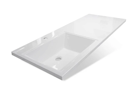 Полувстраиваемая раковина Эстет Даллас 120,2*48,2 L для установки над стиральной машиной для тумбы Даймонд 120 Люкс белый лакобель