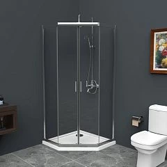 Душевой уголок BelBagno UNO-195-P-2-100-C-Cr 100*100*210 с поддоном TRAY-A-P-100-15-W