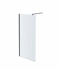 Душевая перегородка Aquatek Walk-in с держателем AQ WIW 10020BL 100*200 L/R профиль черный, стекло прозрачное без поддона