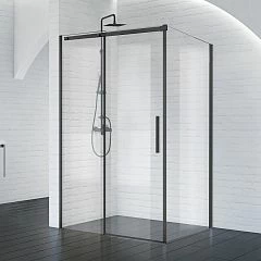 Душевой уголок BelBagno Acqua AH-1-140/90-C-NERO 140*90*195 профиль черный матовый без поддона