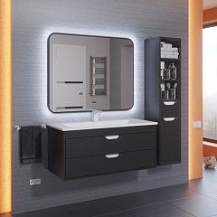 Зеркало Uperwood Modul 65*80 бесконтактный сенсор, антизапотевание, черное, холодная подсветка