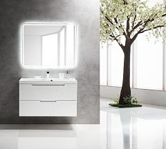 Комплект мебели BelBagno Vittoria 100 Bianco Lucido (с белой раковиной)