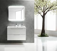 Комплект мебели BelBagno Vittoria 90 Bianco Lucido (с белой раковиной)