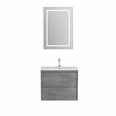 Комплект мебели BelBagno Kraft 39 60 подвесной Cemento Grigio (раковина BB-8099-3-60)