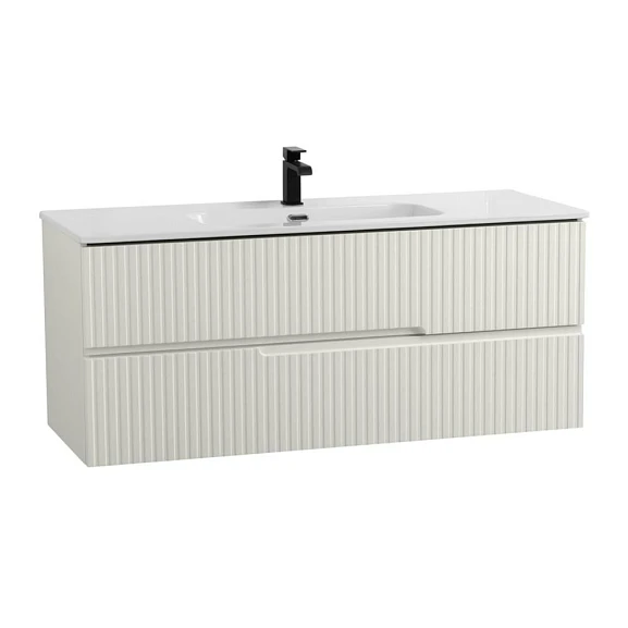 Тумба с раковиной Cezares DUET-N 120 Альпака Брашированная с двумя ящиками (раковина CZR-8095-120)