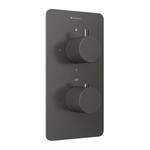 Термостат Aqueduto Aceno ACE0345 для ванны и душа скрытый монтаж на 3 потребителя оружейная сталь