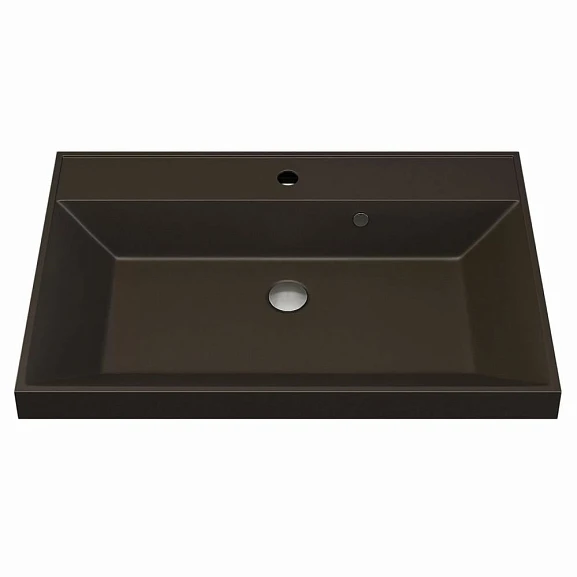 Встраиваемая раковина Uperwood Classic Quartz 90х45 коричневая матовая, трюфель