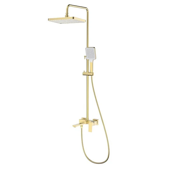 Душевая стойка Splenka S01.24.03 с изливом золотой сатин