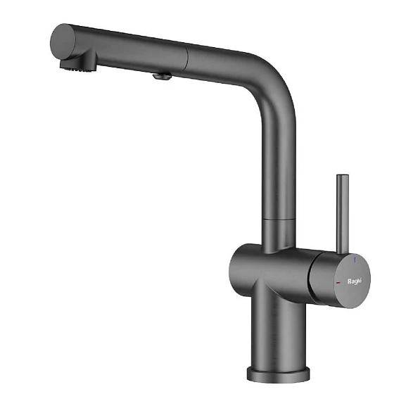 Смеситель Raglo R86.49.09 для кухни с выдвижным изливом графит