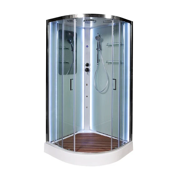 Душевая кабина AvaCan A09 90х90х220 с LED-подсветкой с кнопкой и гидромассажем
