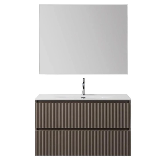 Комплект мебели BelBagno Uno 100 бежевый матовый с двумя ящиками