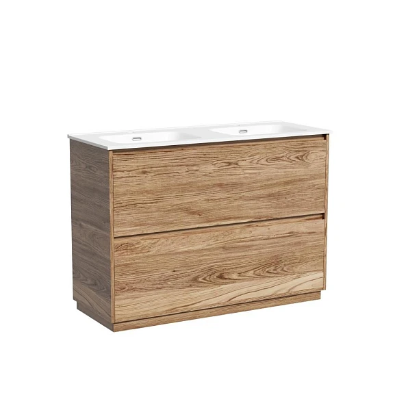 Тумба под раковину Sancos Libra 120 напольная дуб чарльстон для двойной раковины