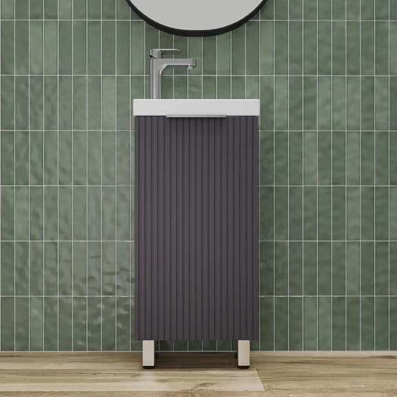 Тумба с раковиной Style Line Соло 40 L/R графит нубук