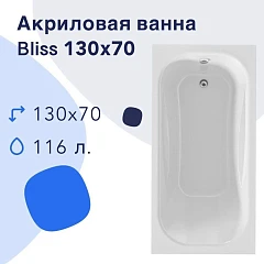 Акриловая ванна Nir-Vanna Bliss 130х70 (комплект)