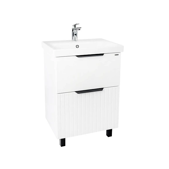 Тумба с раковиной Viant Сицилия VSIC50MDBEL-T2Y 50 напольная белая матовая (раковина Moduo 50)