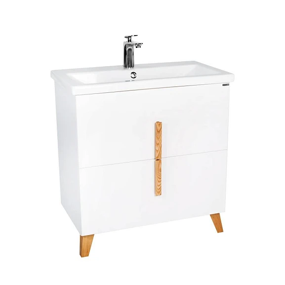 Тумба с раковиной Viant Мюнхен VMUN70COBEL-T2Y 70 с ящиками белая матовая (раковина Como 70)