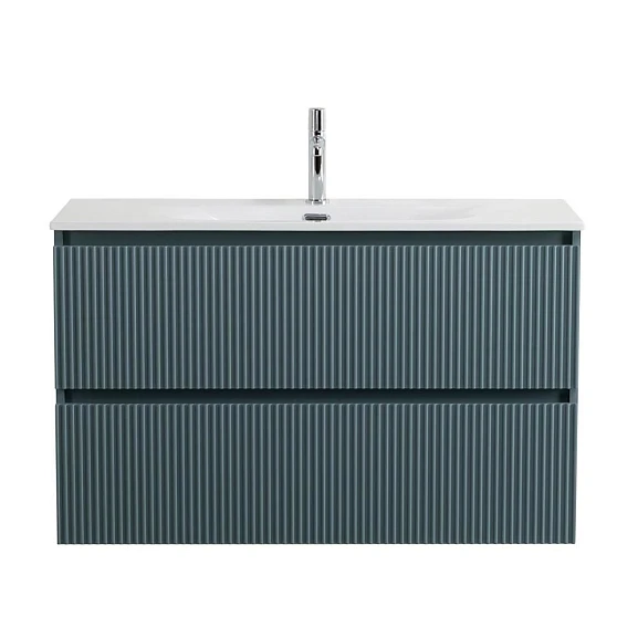 Тумба с раковиной BelBagno Uno 120 голубая матовая с двумя ящиками