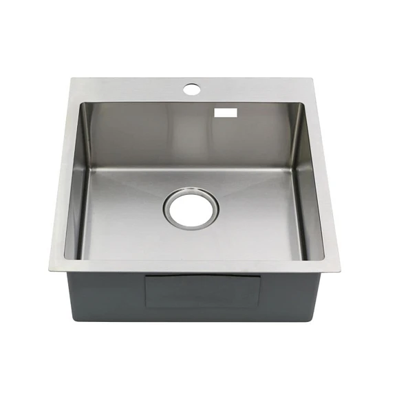 Кухонная мойка Melana ProfLine 50*50 врезная квадратная сатин с сифоном