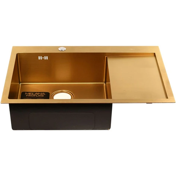 Кухонная мойка Melana ProfLine 78*51 врезная прямоугольная золото L