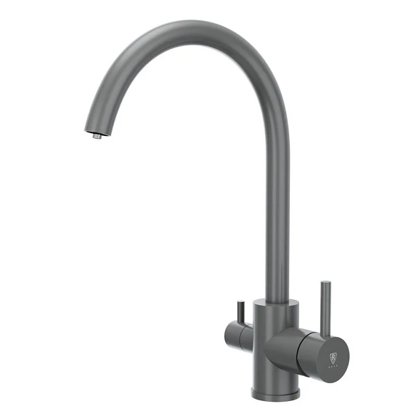 Смеситель Rush SUS9035-37Grey для кухни с функцией подключения фильтра графит