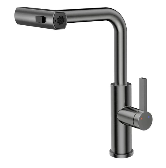 Смеситель Rush Tinos TI3732-18Grey для кухни с мультифункциональным выдвижным изливом графит