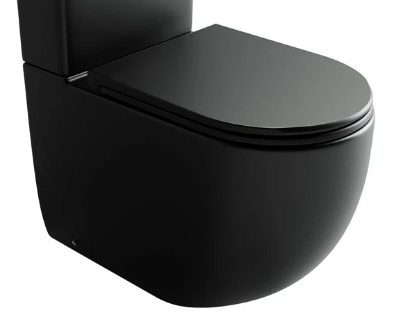 Чаша унитаза Ceramicanova Metropol CN4001T-BMB черная матовая безободковая Торнадо с крышкой-сиденьем микролифт Slim