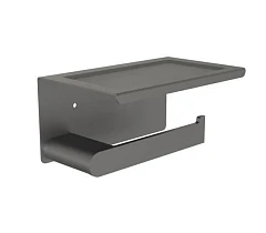 Держатель туалетной бумаги Knotlor Bliss PH102GM с полкой вороненая сталь