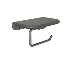 Держатель туалетной бумаги Knotlor Space PH103GM с полкой вороненая сталь