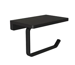 Держатель туалетной бумаги Knotlor Oval PH101BL с полкой черный матовый