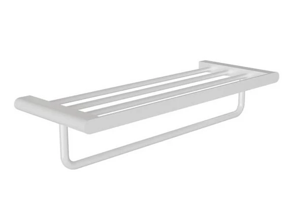 Полка для полотенец Knotlor Bliss TR102WY с держателем белая матовая