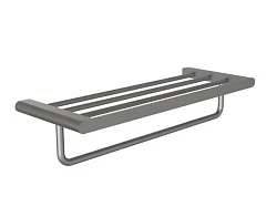 Полка для полотенец Knotlor Bliss TR102GM с держателем вороненая сталь