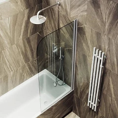 Душевая шторка на ванну MaybahGlass MGV-599-5 70*140 профиль матовый хром стекло прозрачное