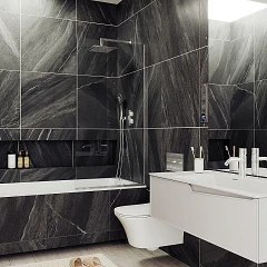 Душевая шторка на ванну MaybahGlass MGV-59-5у 60*140 профиль матовый хром стекло прозрачное