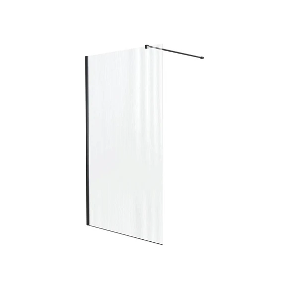 Душевая перегородка Knotlor Velum Ripple 120*200 профиль вороненая сталь без поддона