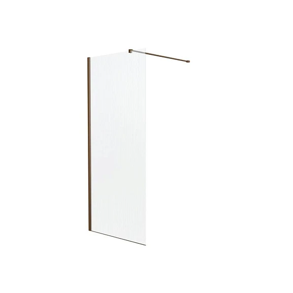 Душевая перегородка Knotlor Velum Ripple 90*200 профиль бронза без поддона