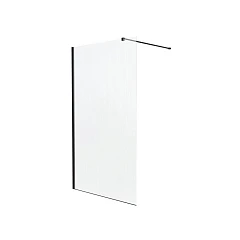 Душевая перегородка Knotlor Velum Ripple 120*200 профиль черный матовый без поддона
