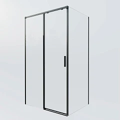 Душевой уголок Vincea Soft 2 120*80*200, профиль черный с доводчиком