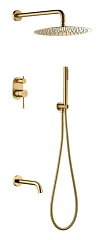 Душевой комплект Boheme Uno 464-2-MG с изливом золото матовое