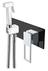 Гигиенический душ со смесителем Boheme Q 147-BCR скрытый монтаж черный матовый/хром