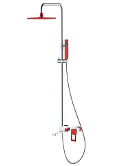 Душевая стойка Boheme Q 148-CRR с изливом хром/красный