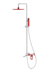 Душевая стойка Boheme Q 148-WR с изливом белая матовая/красный