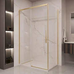 Душевой уголок Vincea Stella 160*90 профиль брашированное золото без поддона
