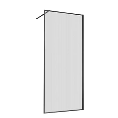 Душевая перегородка Vincea Walk-In 120*200 стекло рифленое профиль вороненая сталь без поддона