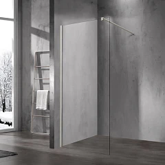 Душевая перегородка Vincea Walk-In 100*200 профиль брашированный никель без поддона