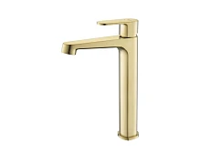 Cмеситель для раковины Aquatek ОБЕРОН высокий 240, шлиф. золото