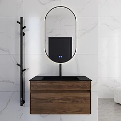 Комплект мебели Vincea Chiara 80 дуб чарльстон (черная раковина)